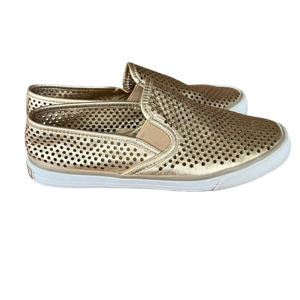 Tory Burch Jesse Metallic Gold Slip On Women’s Sneakers Size 6.5